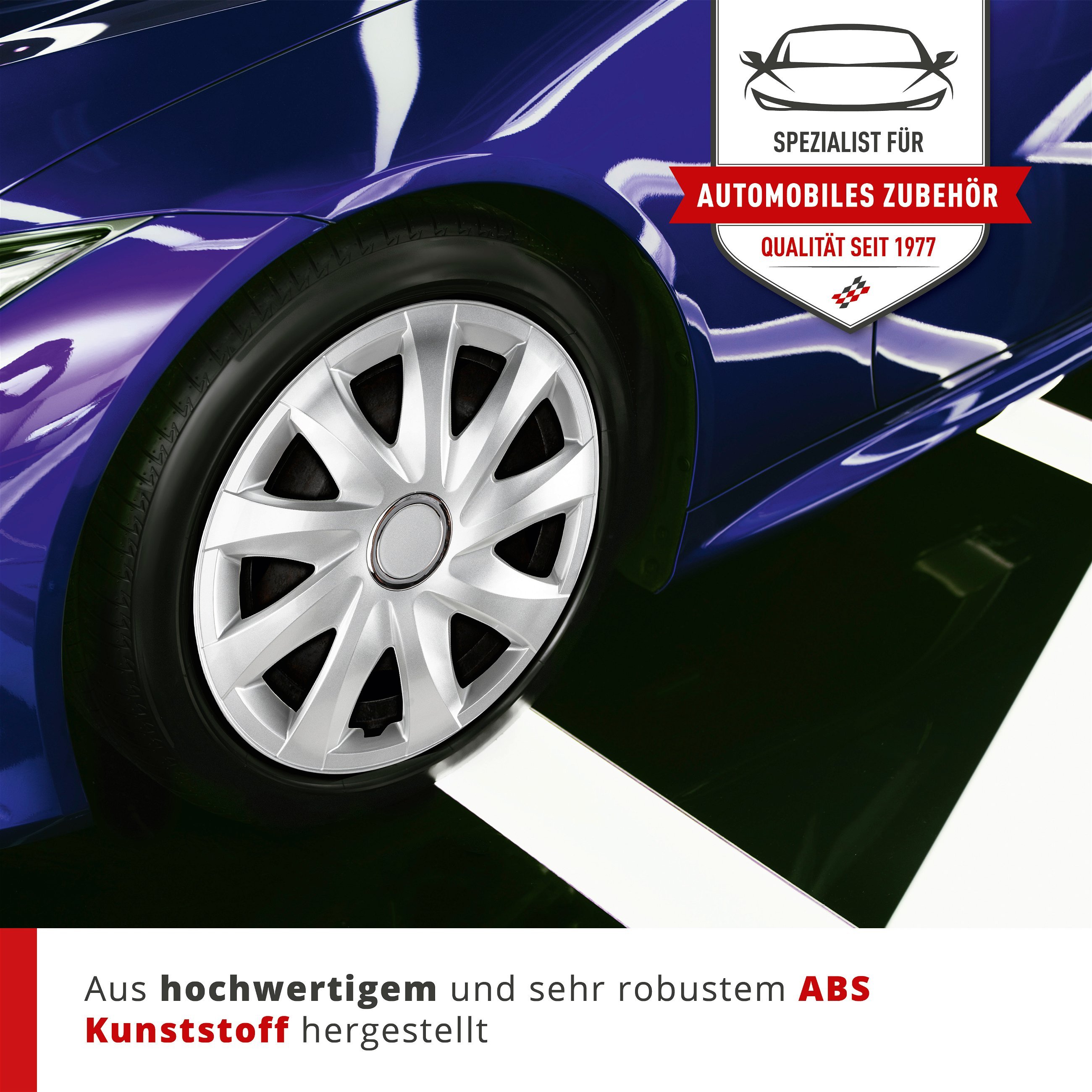 Radzierblenden Drifter 14 Zoll, 4er Satz Radkappen, Radblenden silber