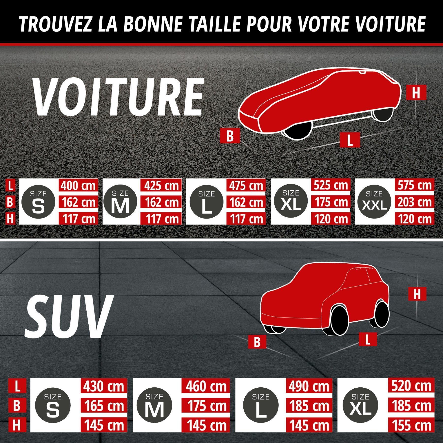Bâche de Voiture anti-grêle Hybrid UV Protect taille XL