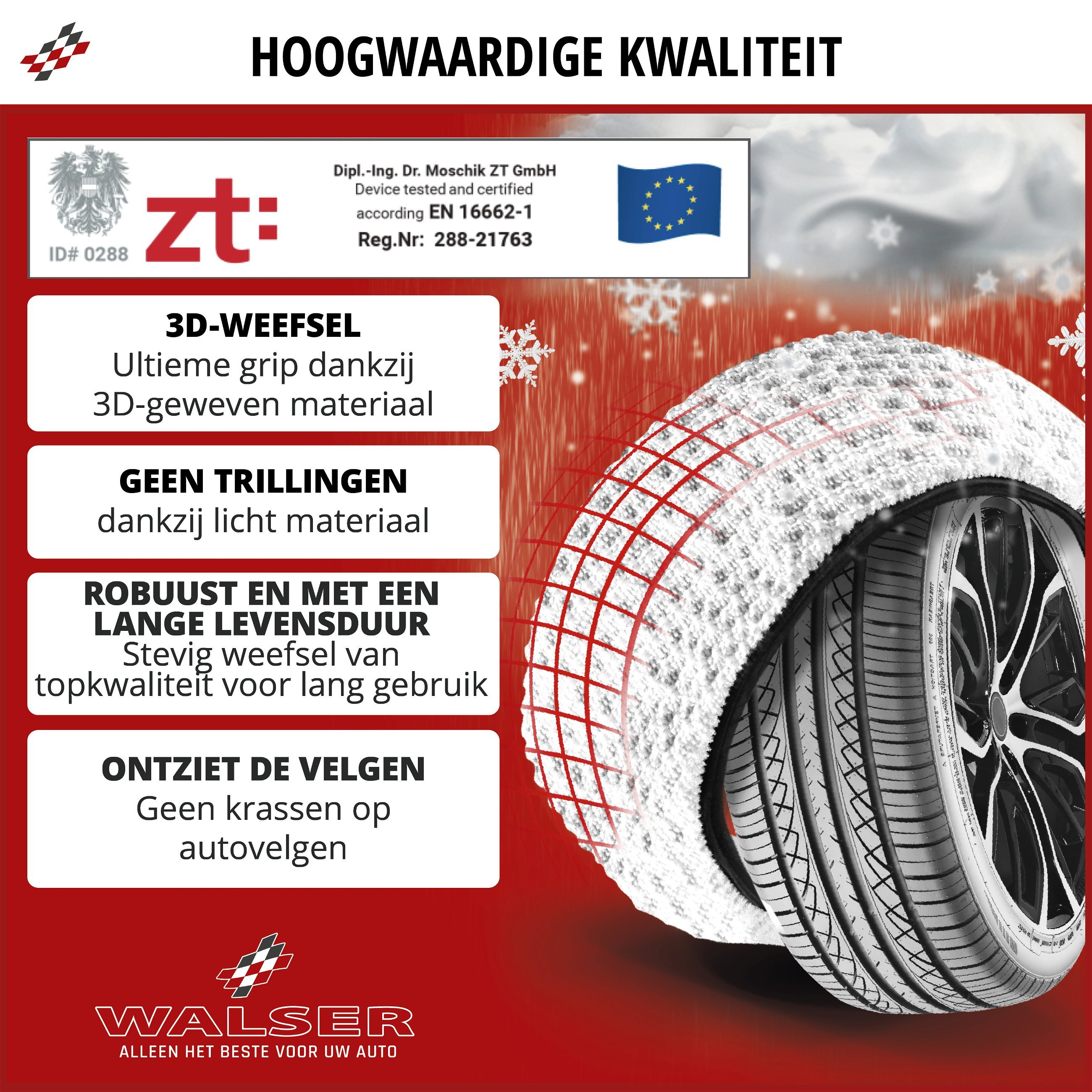 Premium Sneeuwkettingen Alternatief Ultra Grip XXL, Textiel Sneeuwkettingen, Sneeuwkousen Set van 2 wit