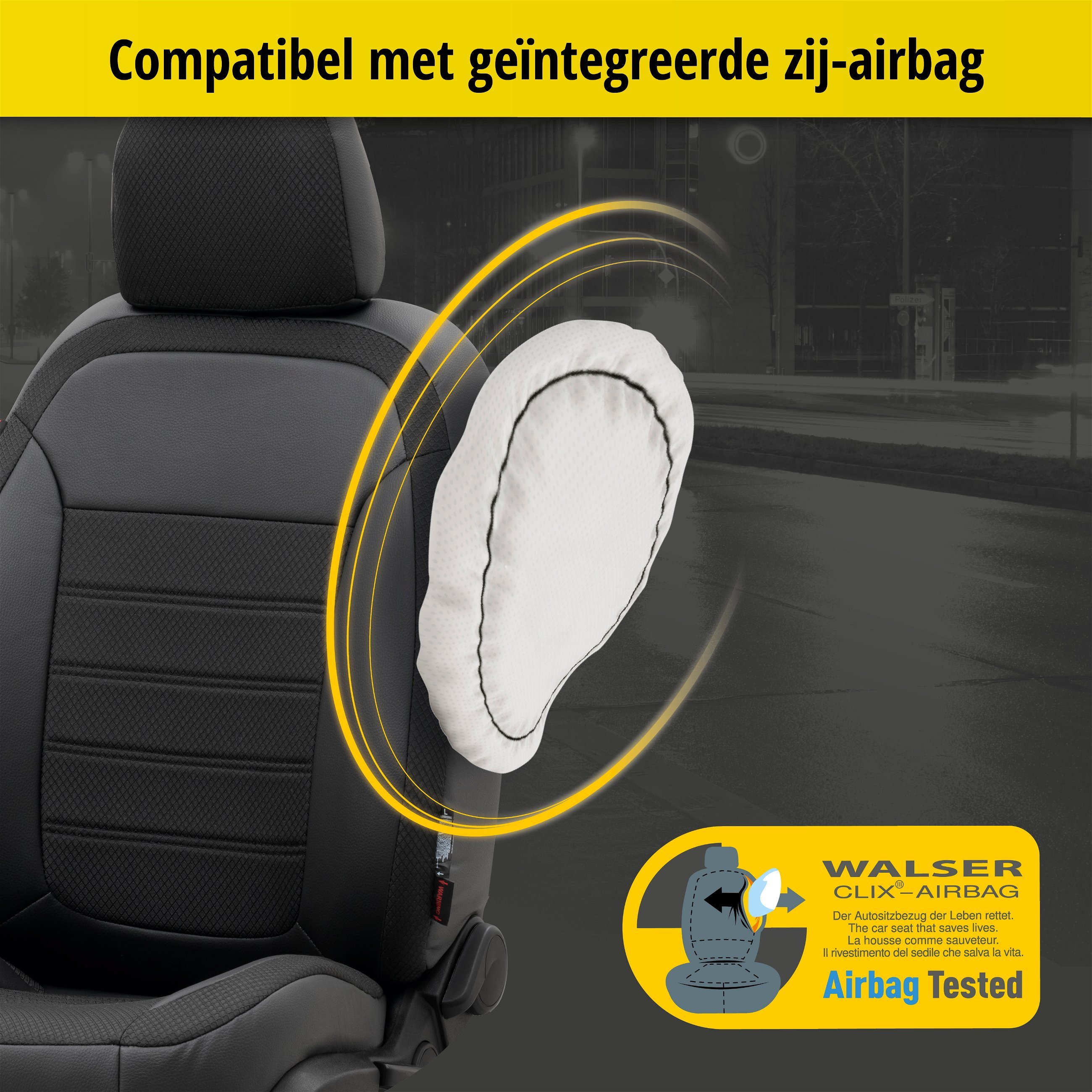 Auto stoelbekleding Aversa geschikt voor Fiat 500 C (312) 09/2009-Vandaag, 2 enkele zetelhoezen voor standard zetels