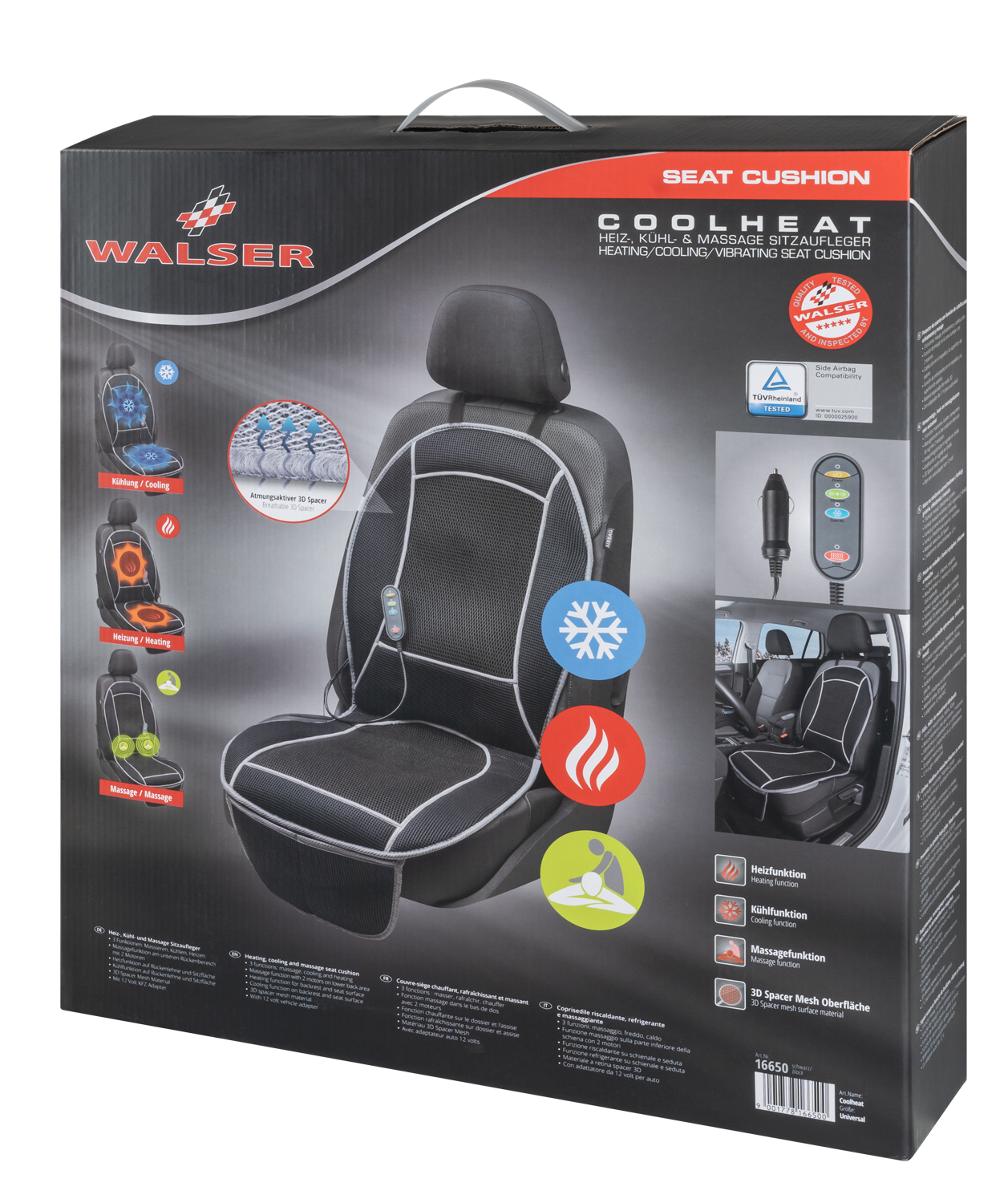 Heating Pad, Seat Heating Car Seat Cool Heat with massage function black