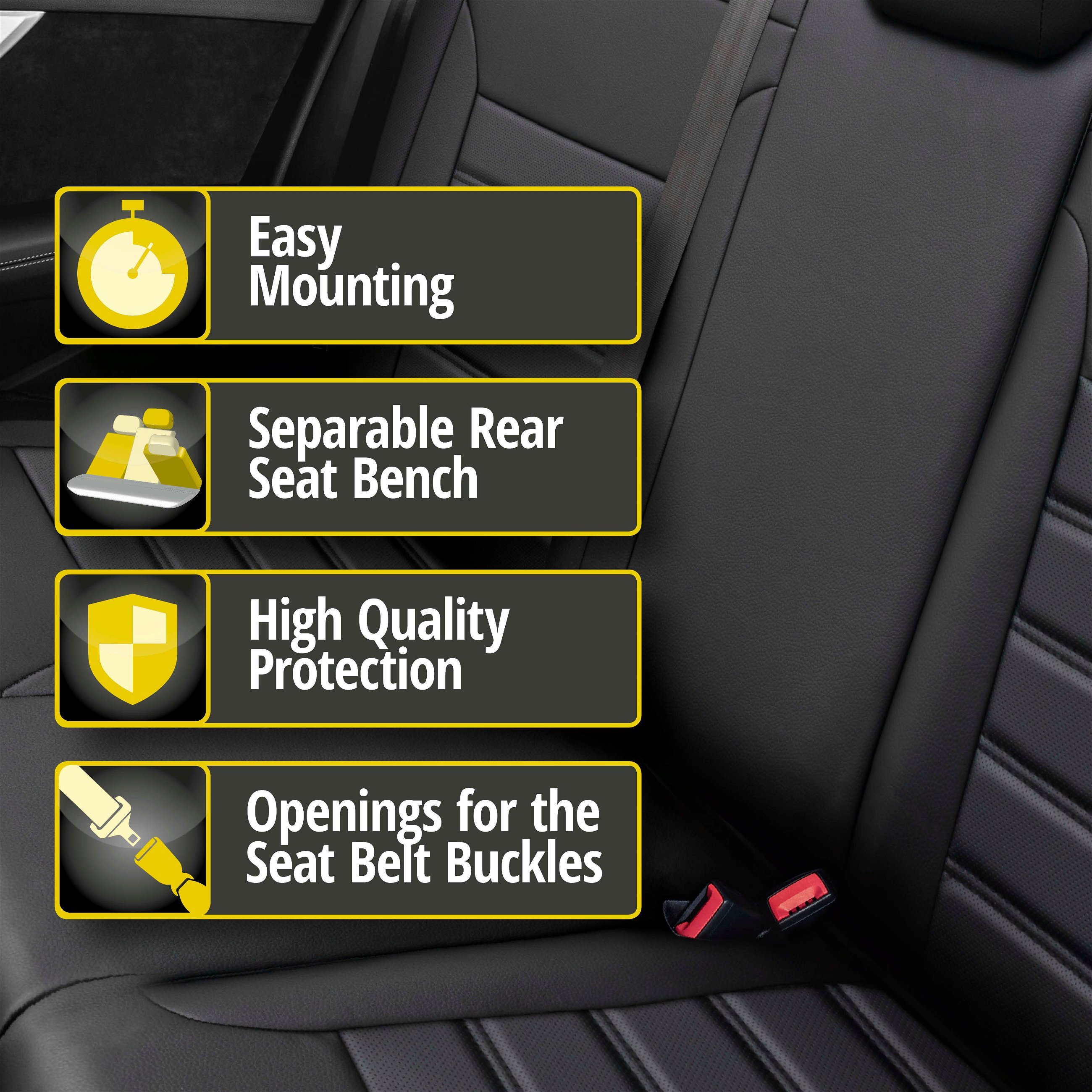 Seat Cover Robusto for VW Up 08/2011-Today, 1 rear seat cover for normal seats