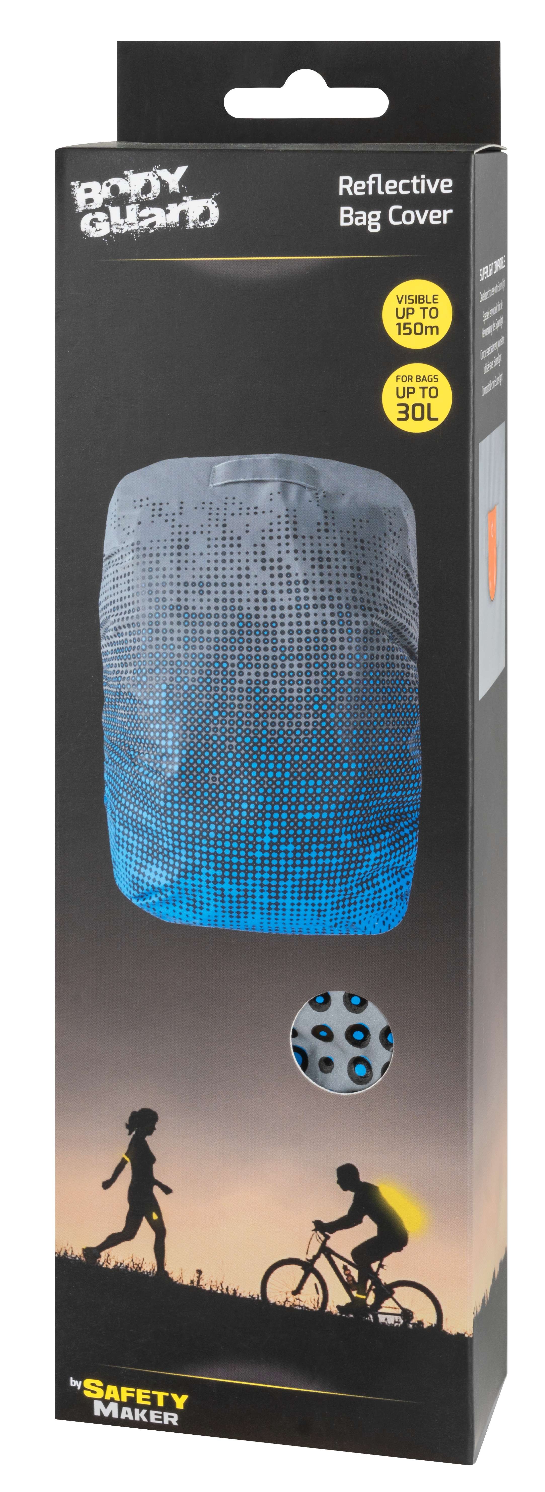 Reflective bag cover silver-blue reflective