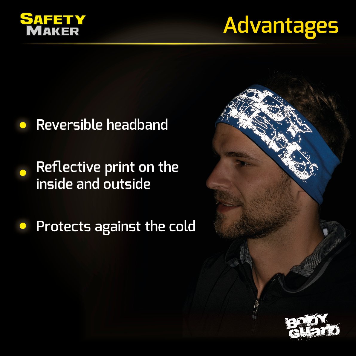 reversible headband blue-silver