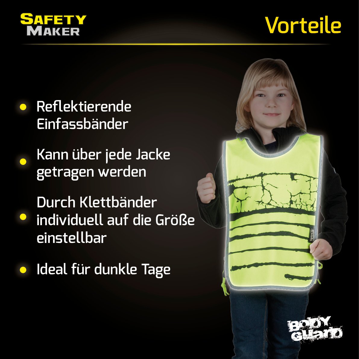 Reflektierende Kinderweste gelb