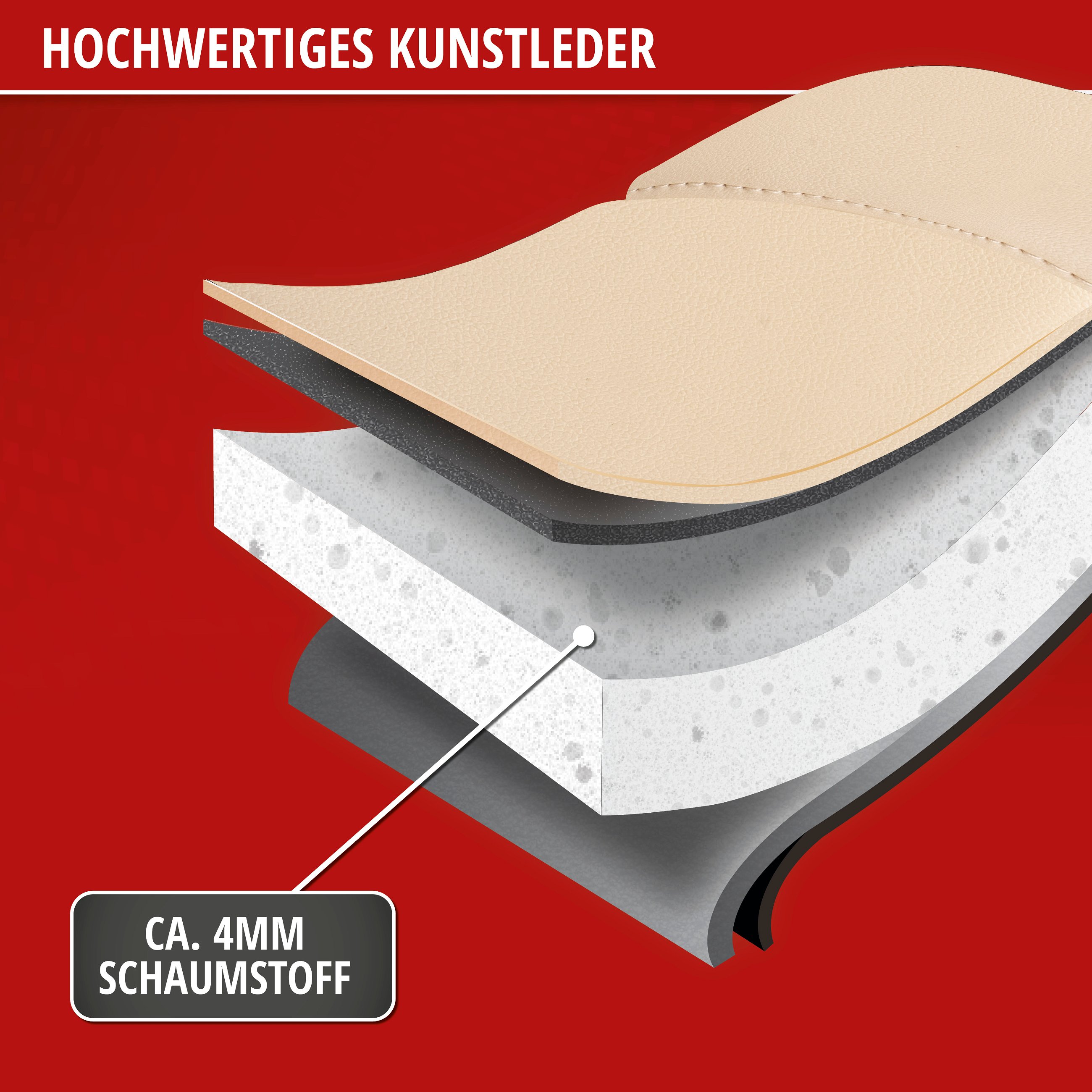 PKW Sitzauflage Ravenna, Auto-Sitzaufleger aus Kunstleder beige