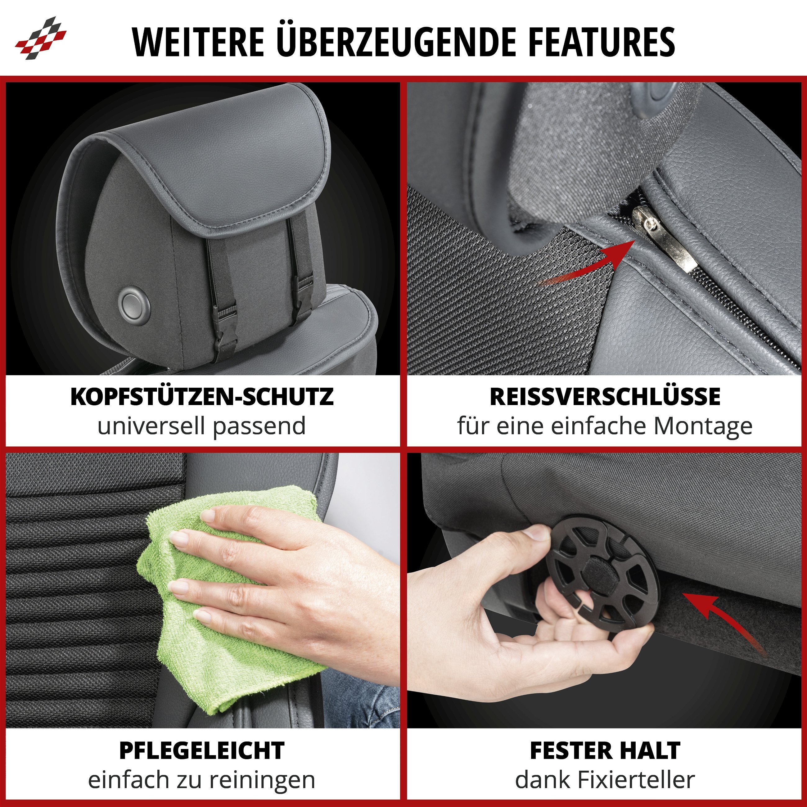 PKW Sitzauflage Max, Auto-Sitzaufleger schwarz