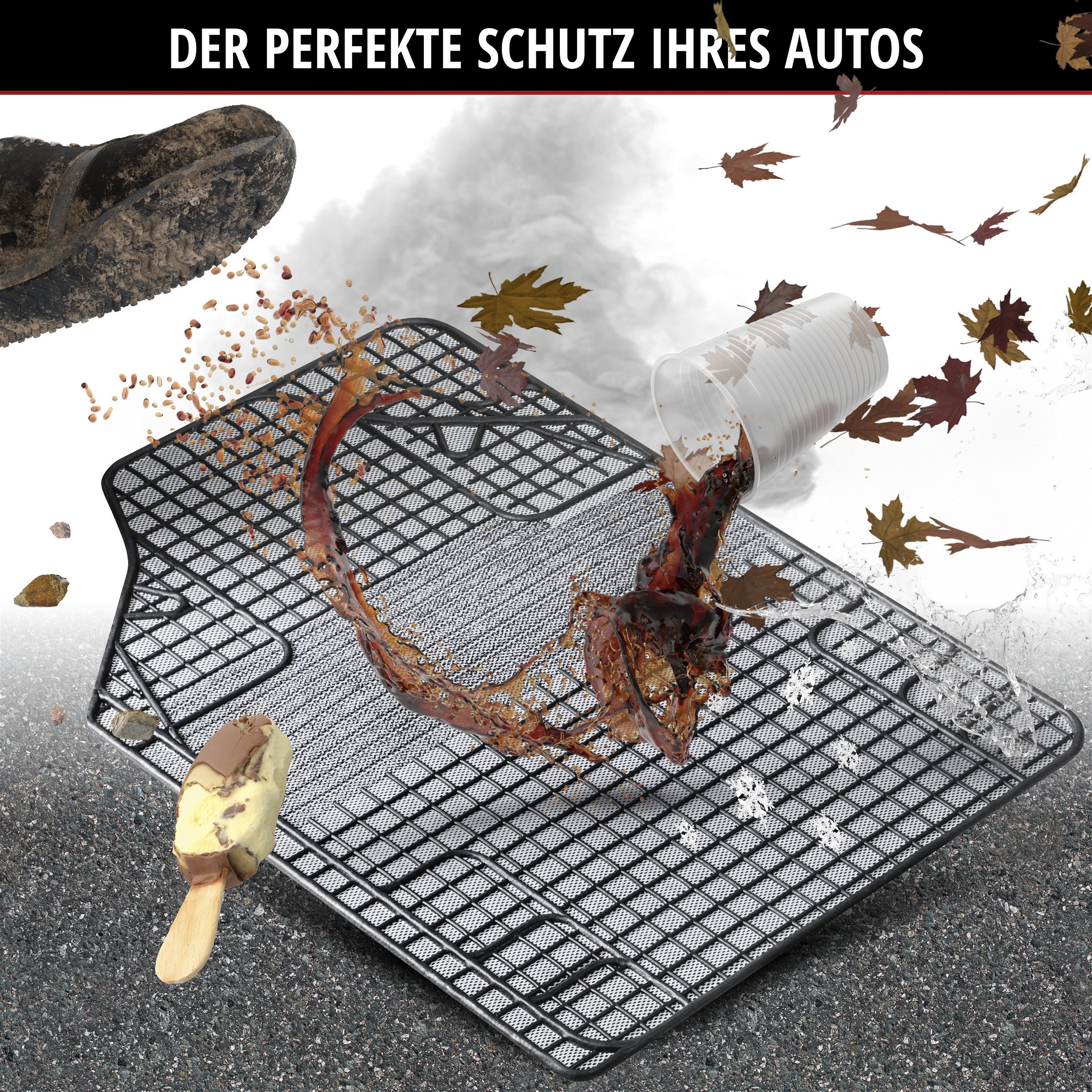 Gummimatten New Style, zuschneidbares Automattenset weiß/schwarz