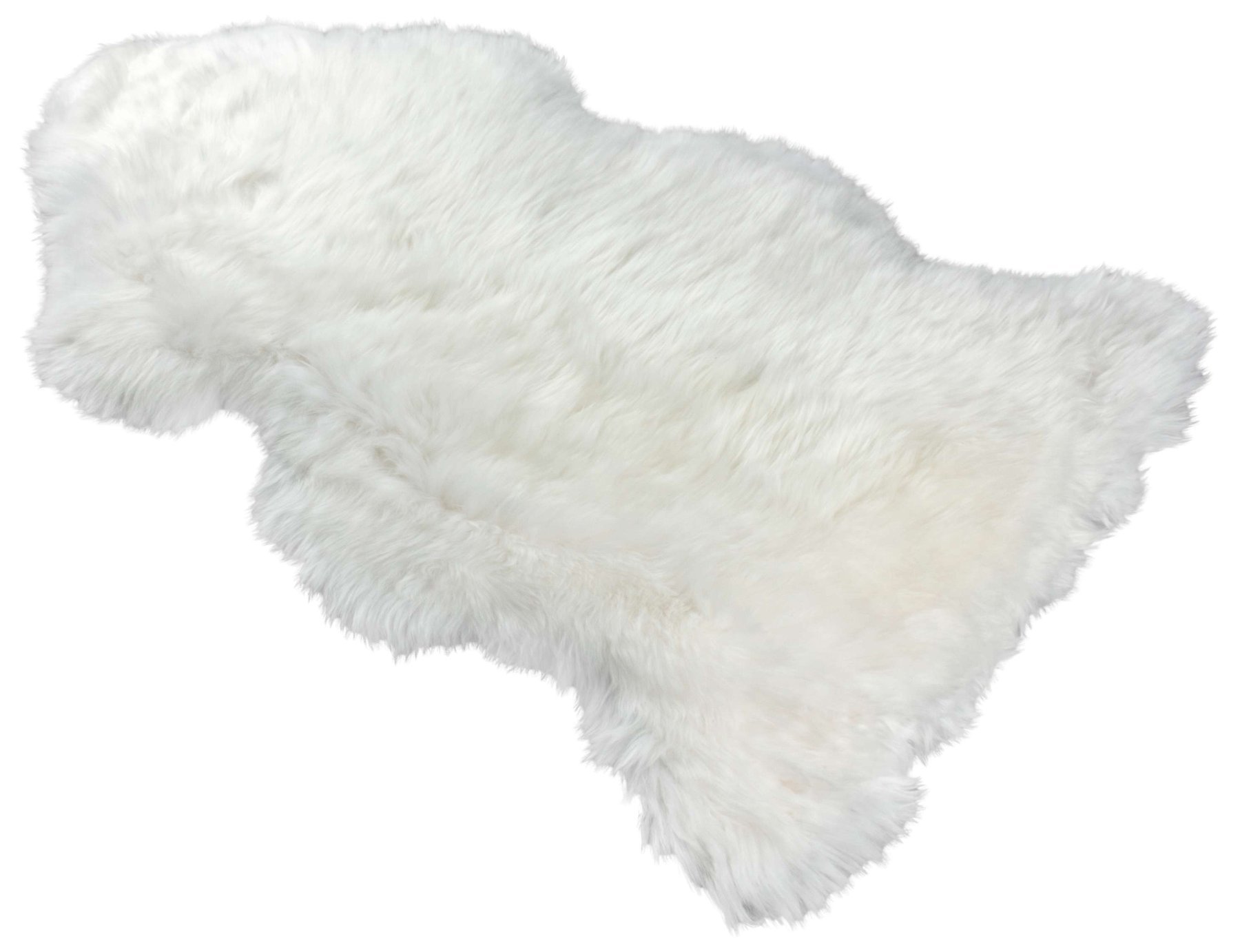 Tapis en peau d'agneau Beal blanc 100-105cm en peau d'agneau 100% naturelle, hauteur de laine 50mm, idéal pour le salon et la chambre à coucher