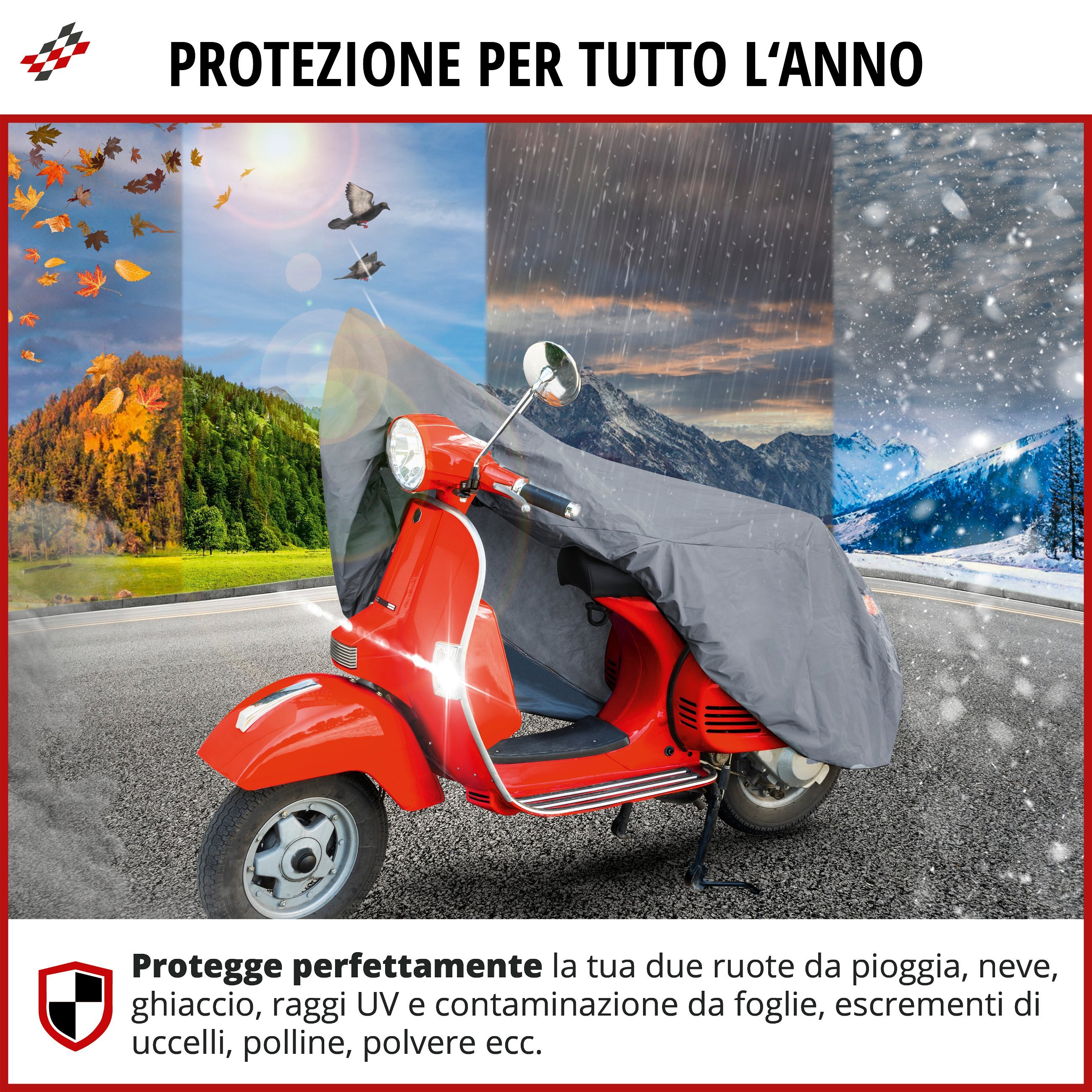 Garage per motociclette Dimensioni scooter S PVC - 185 x 90 x 110 cm grigio