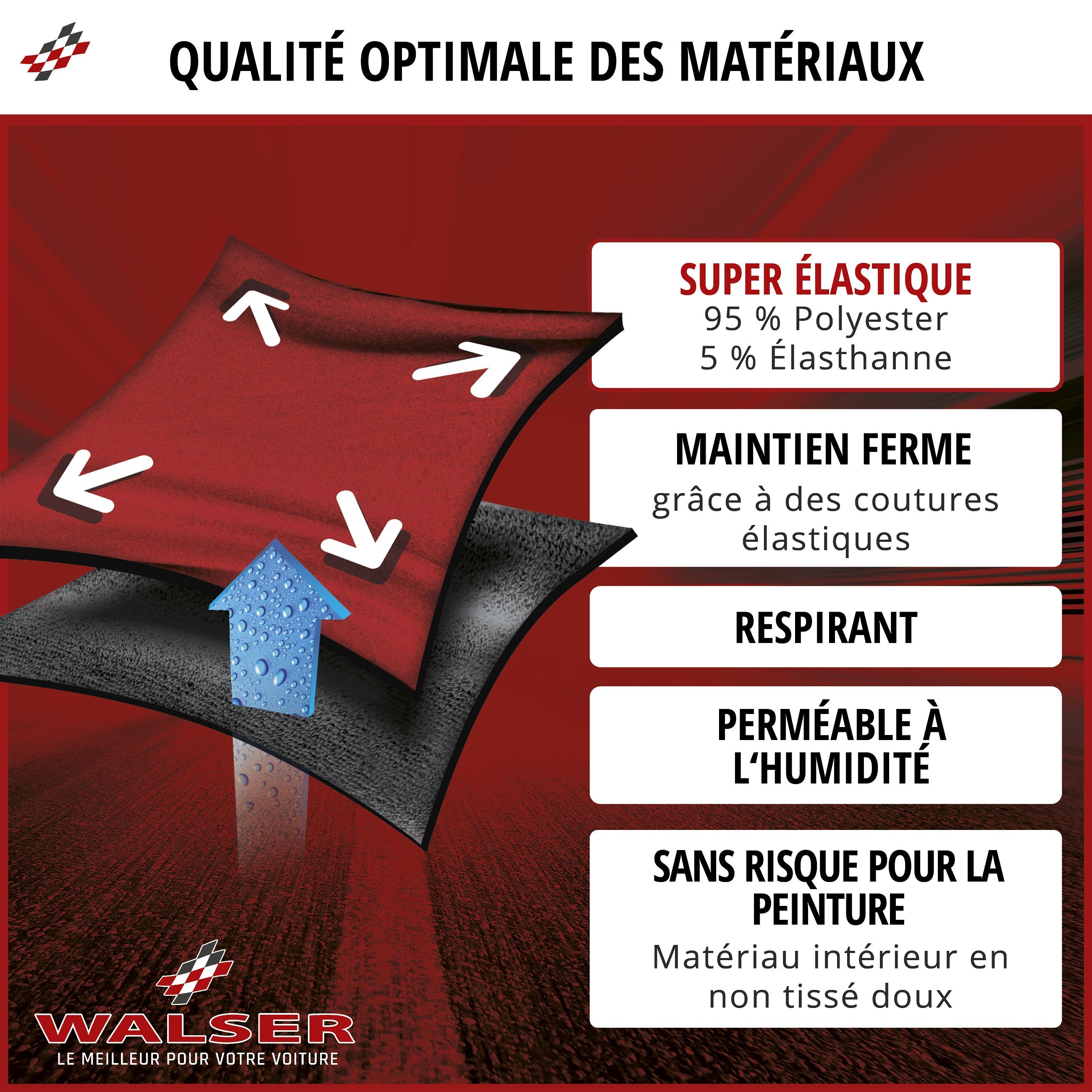 Bâche pour voiture Indoor Stretch Plus SUV taille M rouge