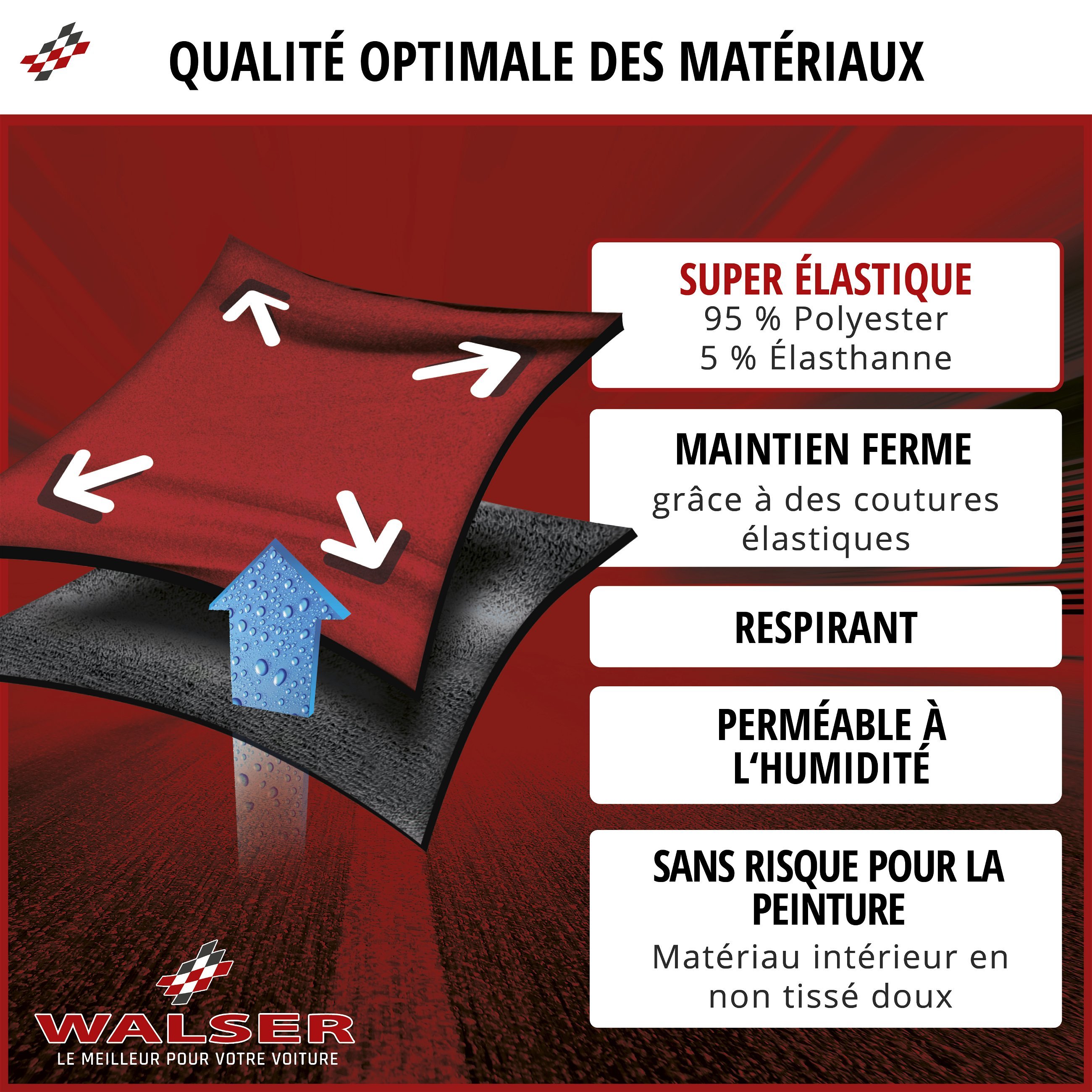 Bâche pour voiture Indoor Stretch Plus taille XL rouge