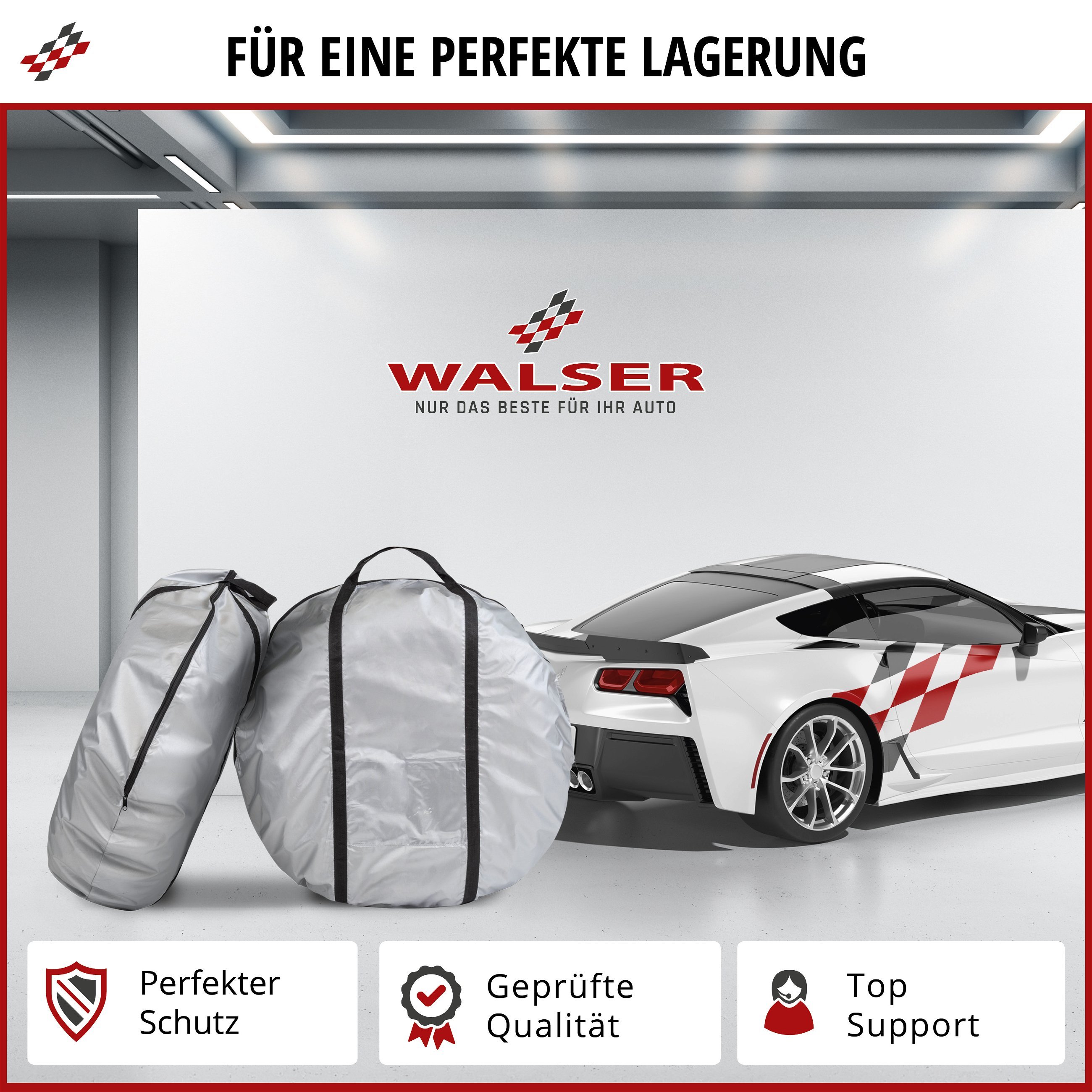 Reifen-Aufbewahrungstasche 2er Set Größe L, robuste und wasserdichte Reifenschutzhülle, Reifensack mit Reißverschluss 17-18 Zoll