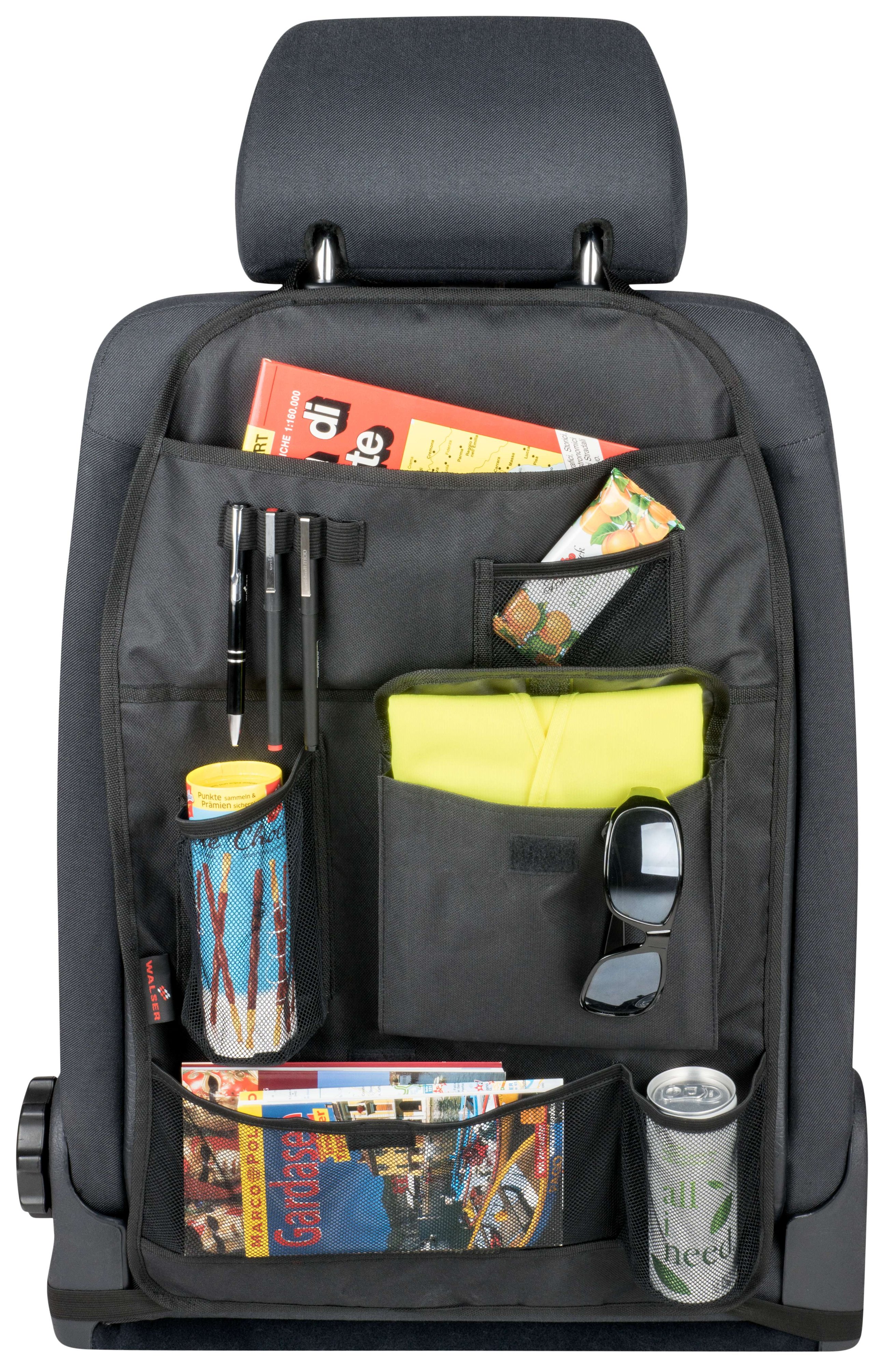 Auto-Organizer Multibag, Rückenlehnenschutz mit Taschen 64x40 cm schwarz, Auto-Organizer Multibag, Rückenlehnenschutz mit Taschen 64x40 cm schwarz, Rücksitz Taschen, Kids & Co