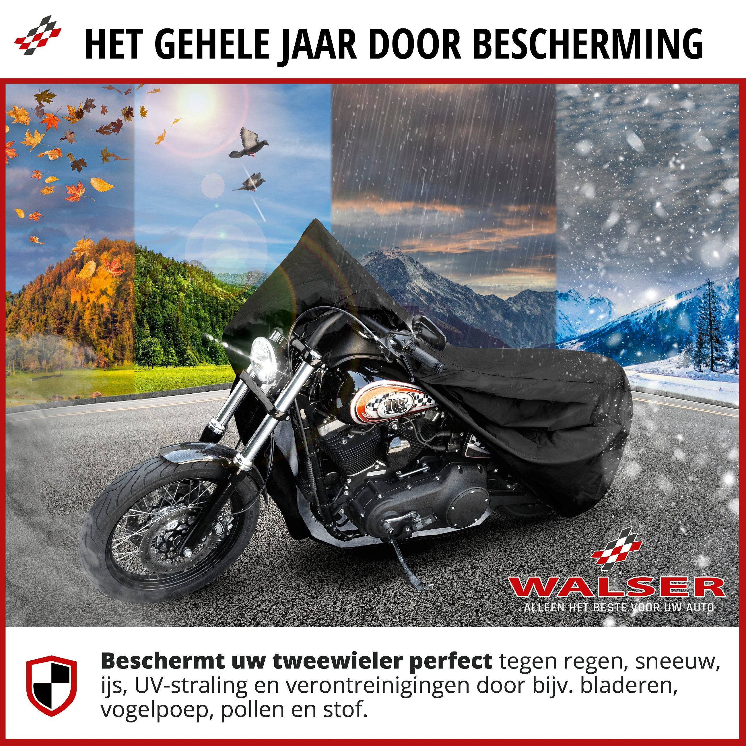 Motorfietsgarage Chopper maat L, PVC hoes - 250x100x130cm zwart, motorhoes, motorhoes waterdicht, motorfiets beschermhoes